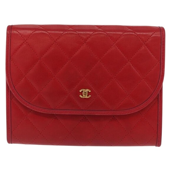 CHANEL VINTAGE MINI MATELASSE CHAIN SHOULDER Bag khaki LAMB  Chanel Matelasse Chain Shoulder Bag